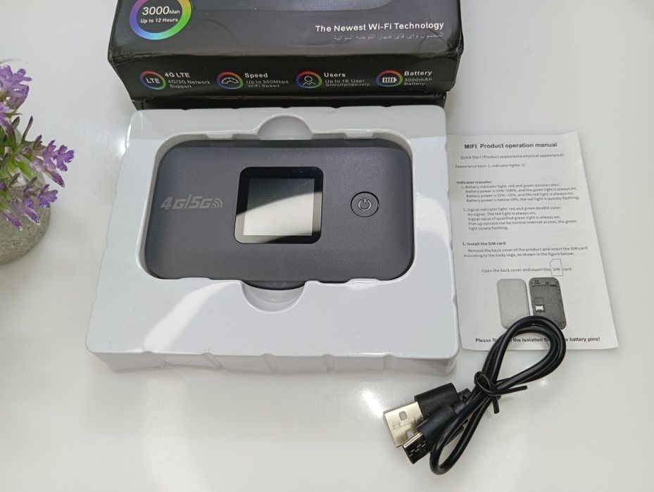 ‼️Портативний‼️модем з LCD-дисплеєм 4G Wi-Fi роутер 3000mAh 300Mbps‼️