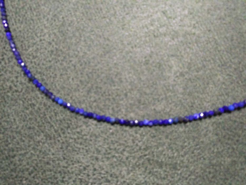 Colar Contas Vidro Facetadas e Brilhantes Azul NOVO - SALDO