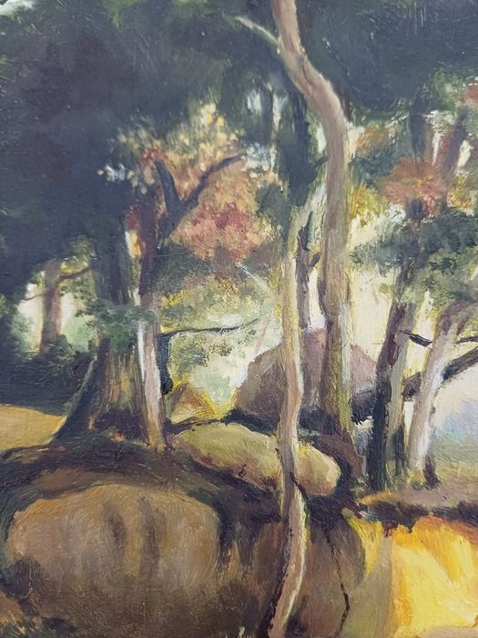 Obraz " Las Fontainebleau " - J.B.C. Corot - olej  - kopia