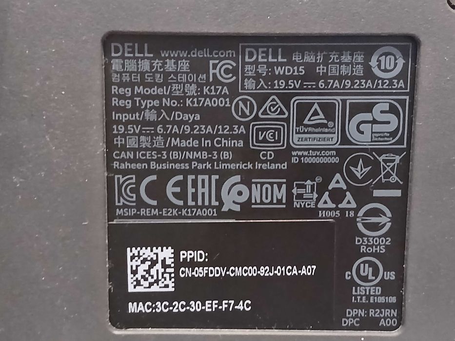 Док-станція Dell WD15 K17A Оригінал.