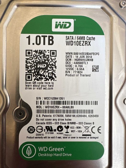 Продам HDD WD на 1Tb б/у