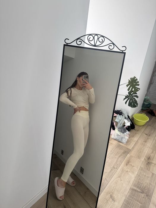 Legginsy wysoki stan prążkowane s