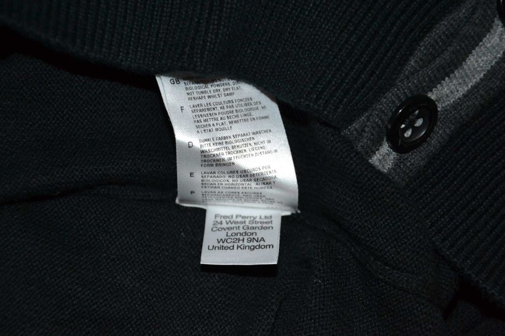 FRED PERRY Sweter Męski Rozpinany XL Kardigan Super Stan Bawełna