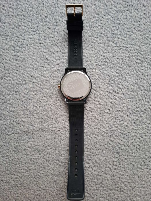 Zegarek Lacoste czarny unisex + złote akcenty (Oryginalne pudełko)