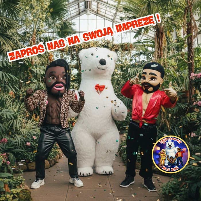 Biały Miś Tancerz Striptizer Alvaro lalka Jessica  – Żywa Maskotka