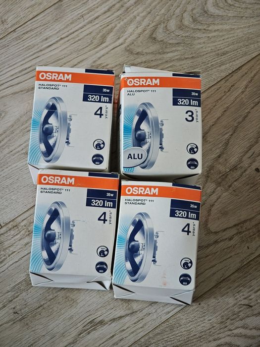 4x Żarówki halogenowe OSRAM HALOSPOT 111 (35W, G53) – NOWE!