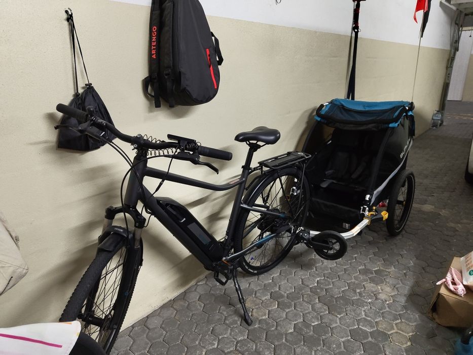 Carrinho atrelado transporte de crianças para bicicleta