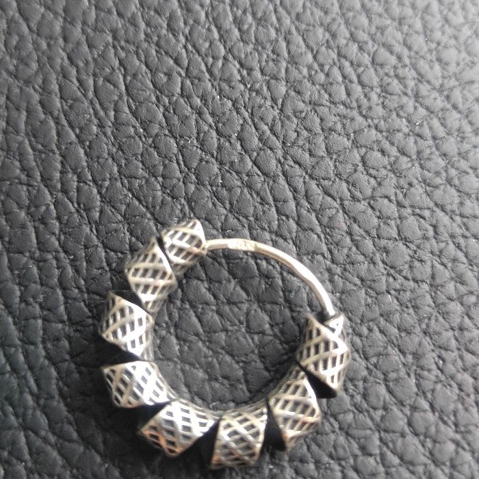 Kolczyk srebrny oksydowany prawdziwe srebro