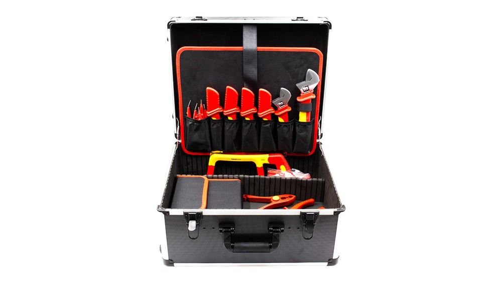 Mala de 111 ferramentas isoladas VDE carros híbridos e elétricos