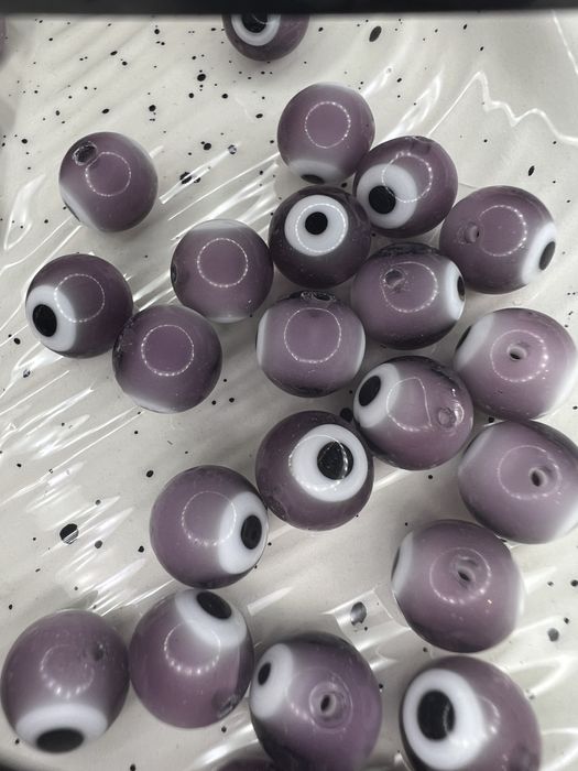 50 sztuk koralików oko proroka 10mm fioletowe