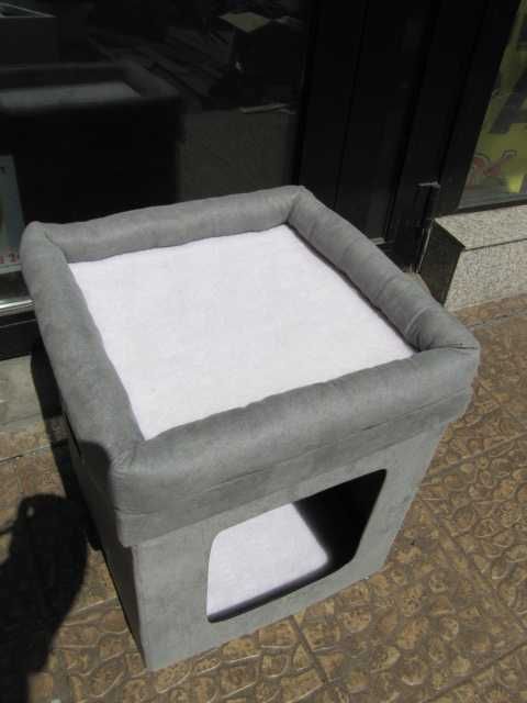 Amazon Basics Składany domek legowisko dla kotów 38 x 38 x 43 cm szary