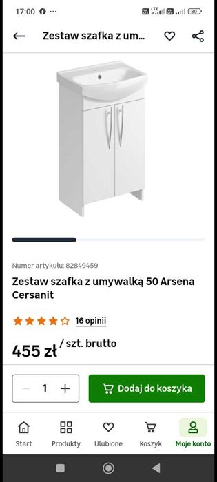 Szafka z umywalką i bateria nowa