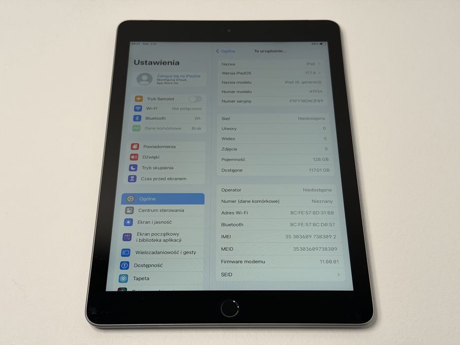 iPad 6 (A1954) - 128GB - Cellular (LTE) - faktura VAT 23%