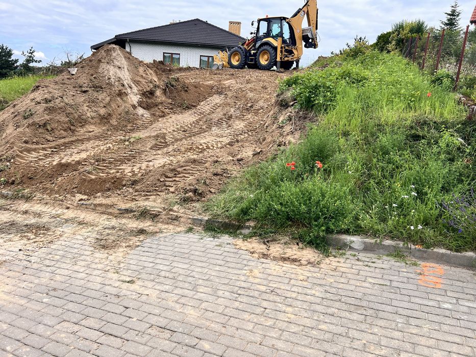 Usługi Wykopy koparko ładowarka piach 20ton ziemia gruz transport