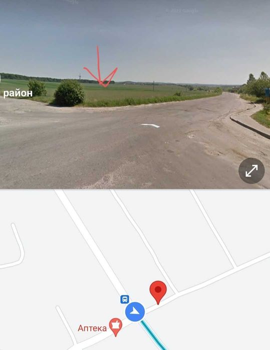 Продається ділянка (пай) 1 га, ПЕРША ЛІНІЯ, на перехресті доріг Ясниська-Рокитне