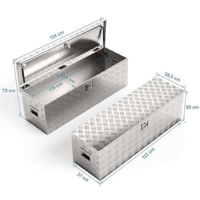 Mala alumínio grande ferramentas carro camião caixa pickup moto4