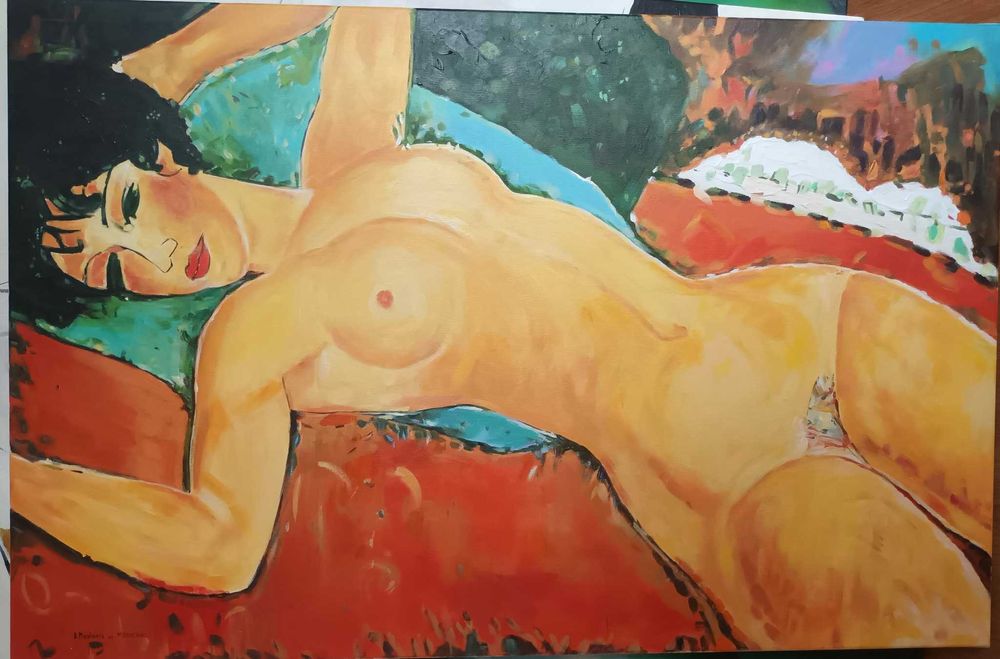 Kopia obrazu Modiglianiego" Czerwony akt"