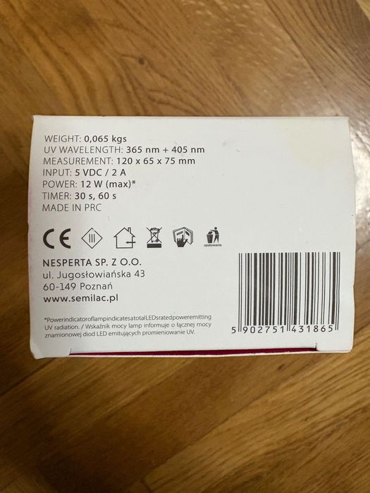 Lampa semilac uv led 12w