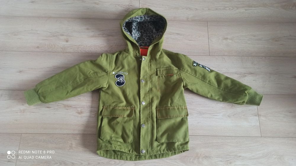 Kurtka z polarową podpinką, zielona, rozmiar 116