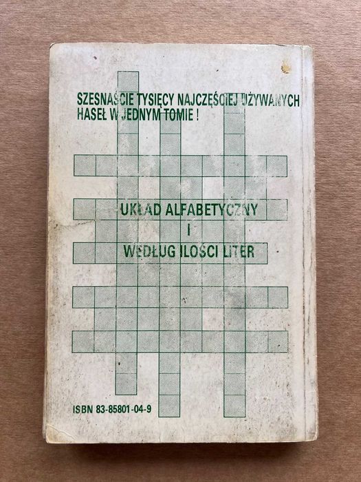 Nowoczesny słownik haseł do krzyżówek Krystyna Sarnowska 1993 r.