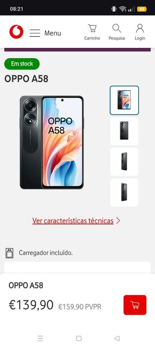Telemóvel OPPO a58