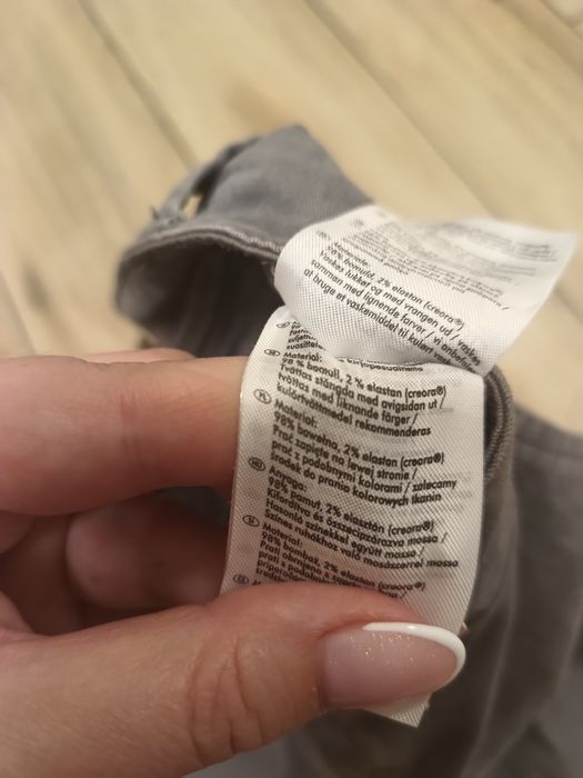 Męskie szare spodnie z długą nogawką