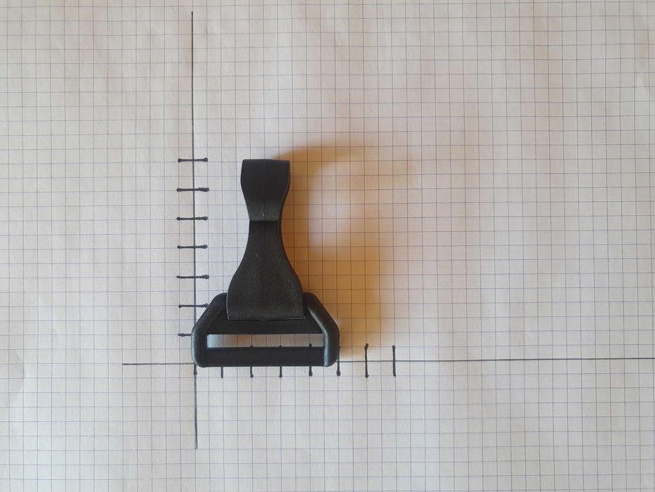 Karabińczyk - zaczep 40 mm czarny  96 szt plastik