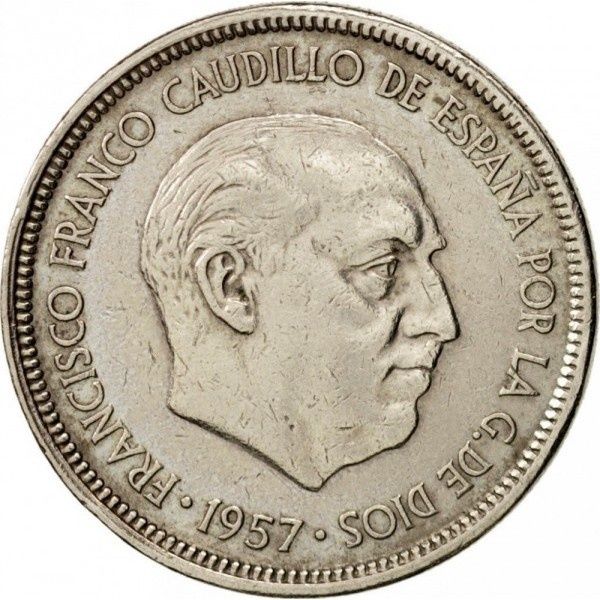 Moeda de 1957 de 25 pesetas Franco