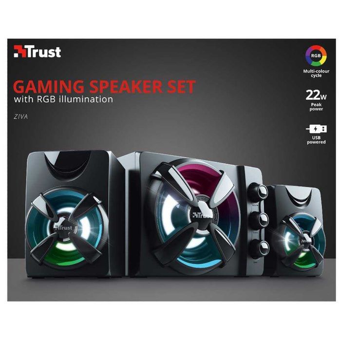 Colunas Gaming RGB Trust 22W