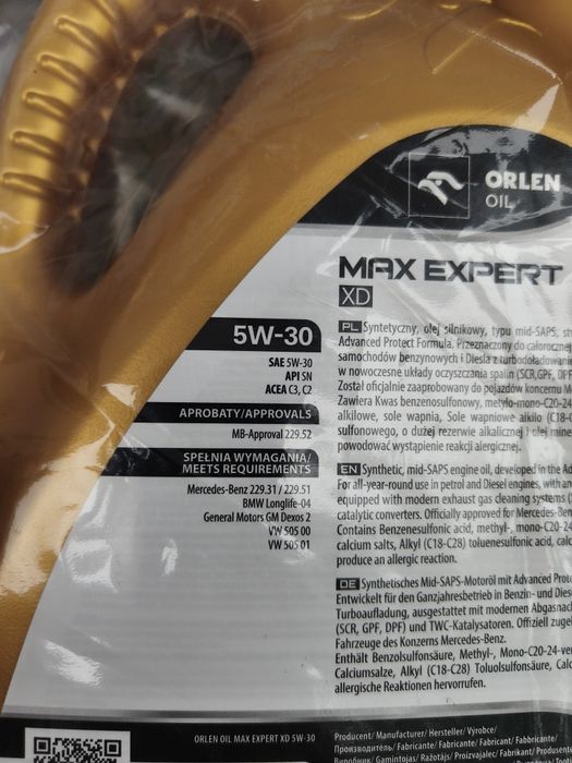 Olej Silnikowy Orlen Max Expert XD 5W-30