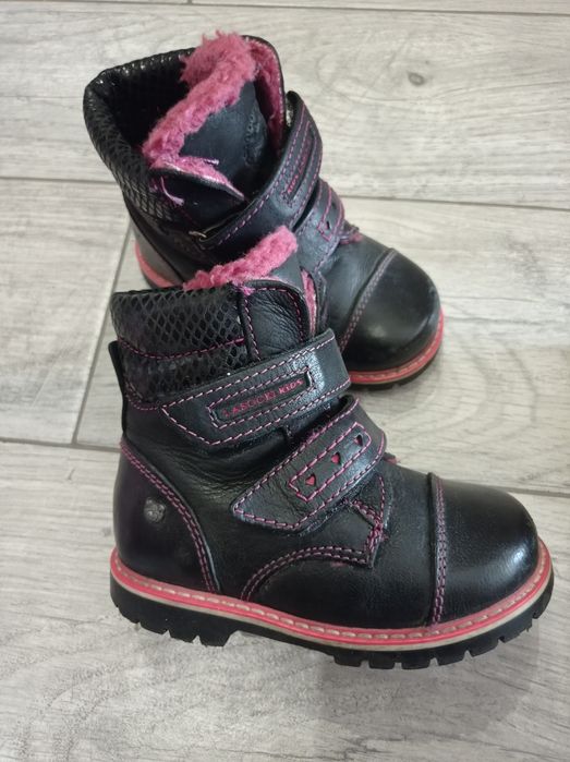 Дитячі зимові черевики, чоботи для дівчинки, Lasocki, чорні,  22 р.