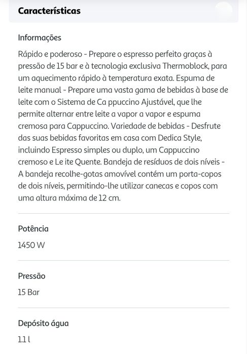 Vende-se máquina de café  marca Delonghi