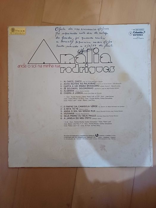 Vinil antigo e raro - Amália Rodrigues – Anda o Sol na Minha Rua