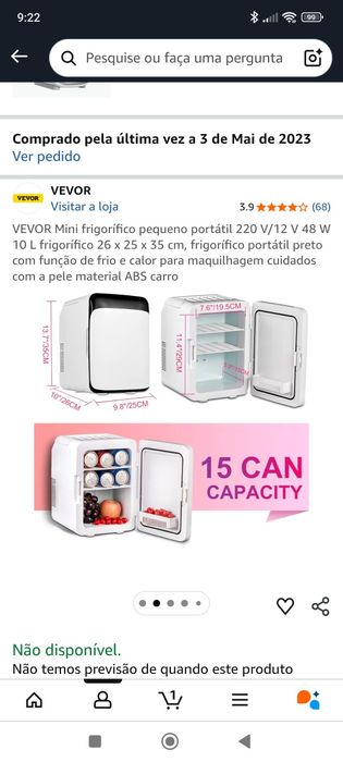 Vevor Mini Frigorífico portátil