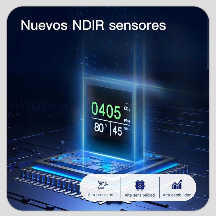 Medidor e detector de CO2 portátil Moes