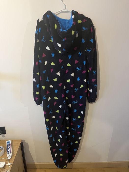Granatowy polarowy ciepły kombinezon onesie piżama loungeable  M