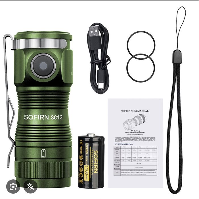 Sofirn SC13 Green. Mocna mini latarka 1300lm 6000K