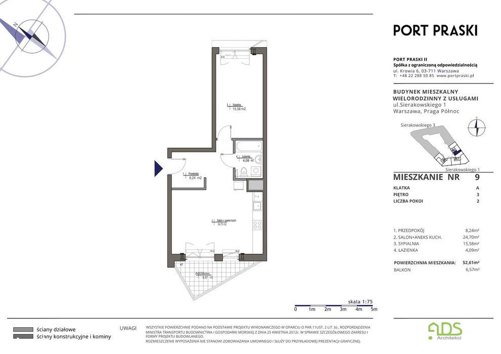 2-pokojowe mieszkanie 52m2 + balkon