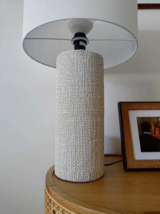 Candeeiro cerâmica bege