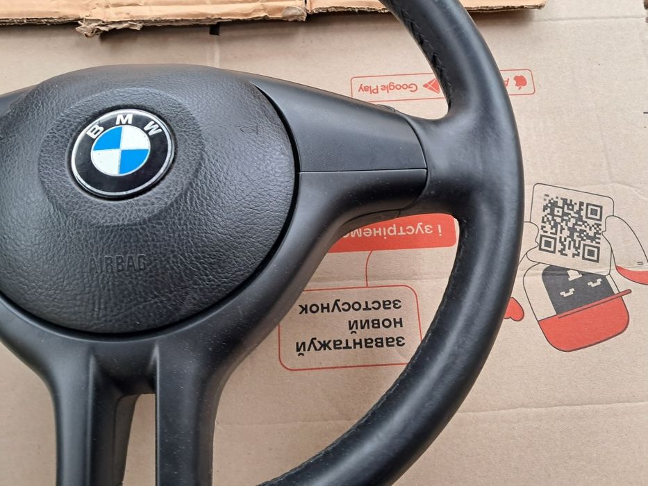 Руль бмв е34 36 38 39 46 53 83 М стиль bmw чорна  шкiра