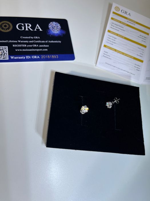 Kolczyki z kamieniem moissanitu 0,5ct