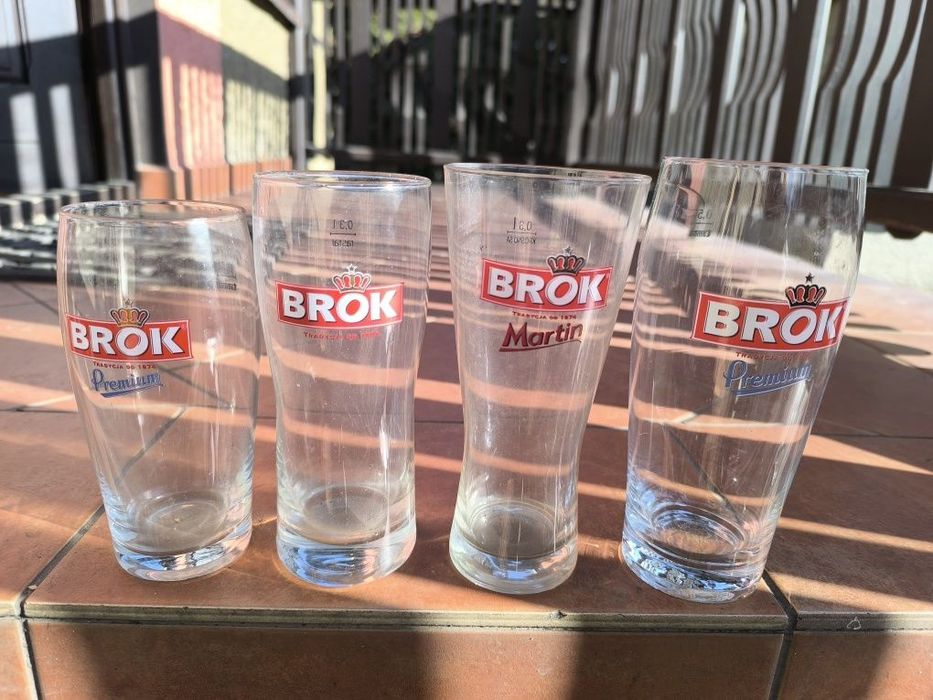 Szklanki do piwa i napoi Brok, browar Strzelec,Rybnicki,  Coca-Cola