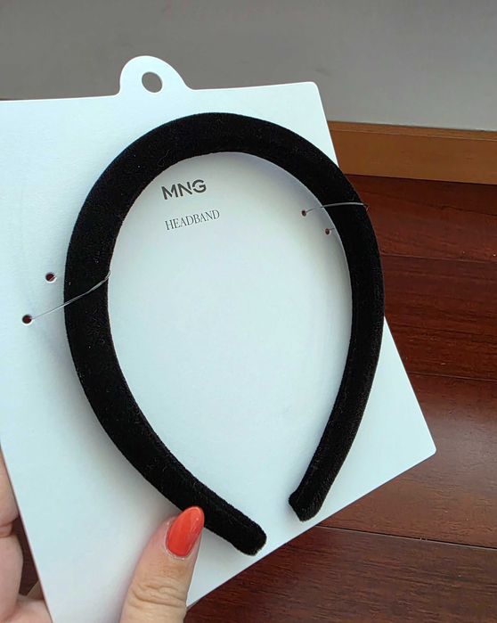 Bandolete preta Mango estilo veludo - nova na embalagem