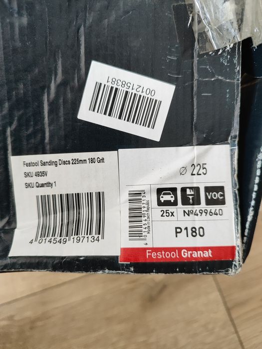 Papier ścierny Festool Granat 225mm, P180, 25sztuk