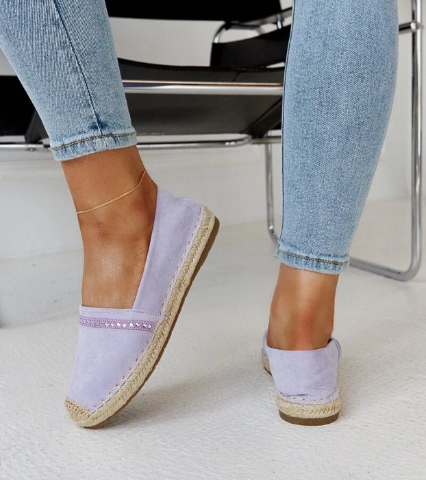 Fioletowe espadryle z cyrkoniami Abia