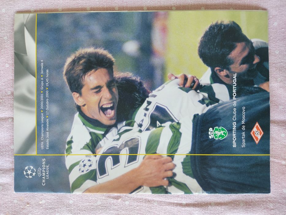 Programa oficial Sporting Spartak Moscovo liga campeões 2000 e 2001