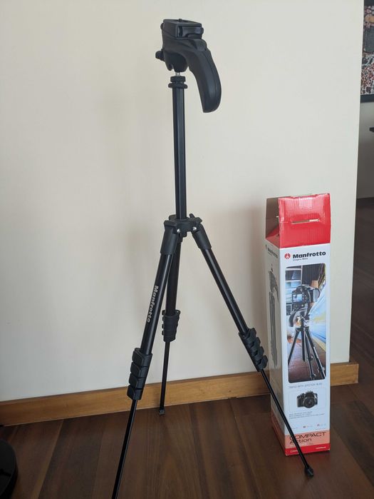 Tripé Manfrotto Compact Action Como Novo + Caixa Original