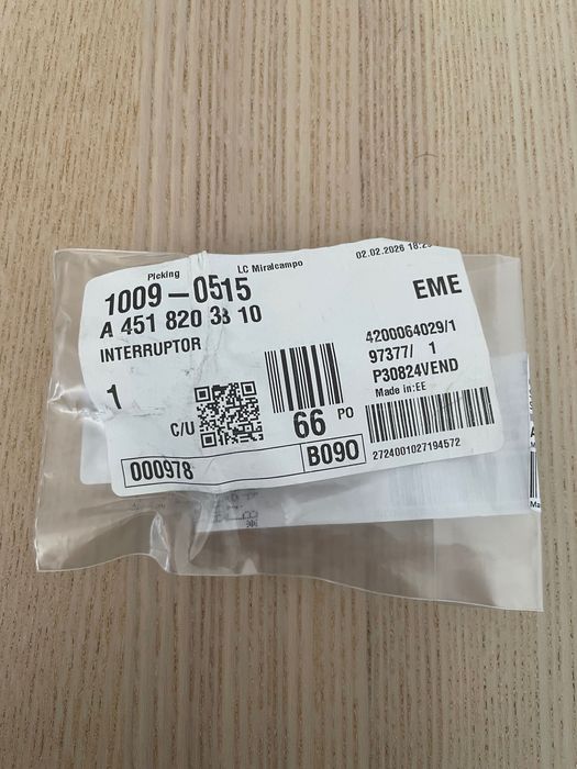 Interruptor(botão) capota smart Fortwo 451 - novo