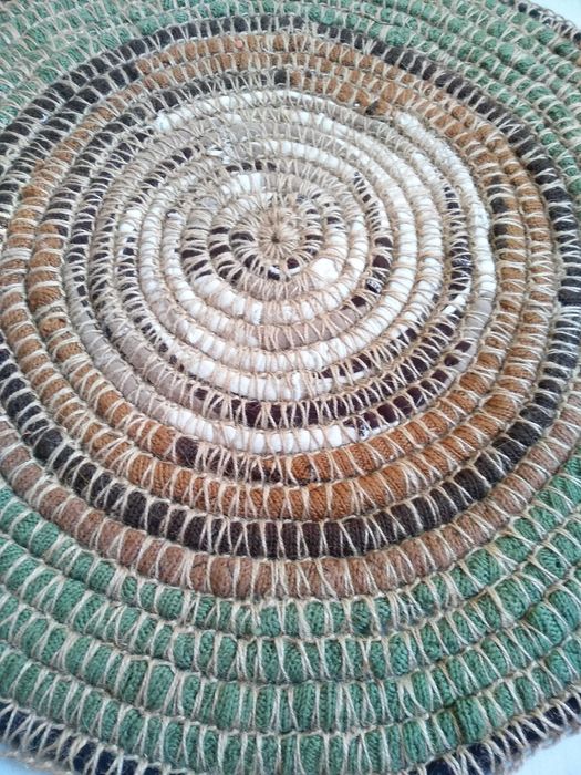 Коврик Килимок Джут Шерсть Ручная работа