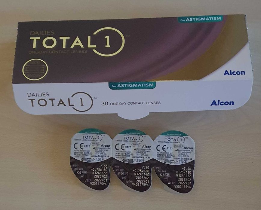 Контактні лінзи одноденні торичні Dailies Total 1, продаж поштучно.